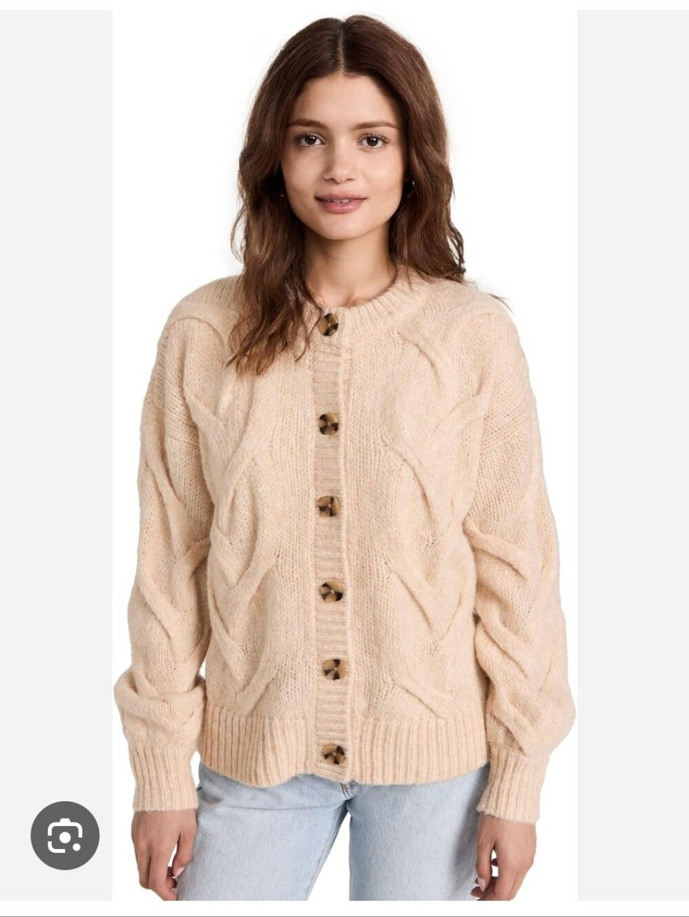 Madewell Aviva Cable Cardigan - Beige Size S